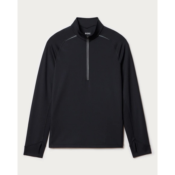 Rhone Thermal Run Half-Zip Pullover Black Large New With Tags